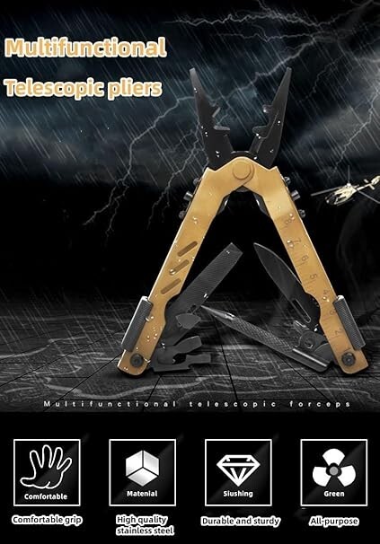 13-in-1 Folding Multi-Tool Pliers Knife Screwdrivers Wire Stripper EDC Camping