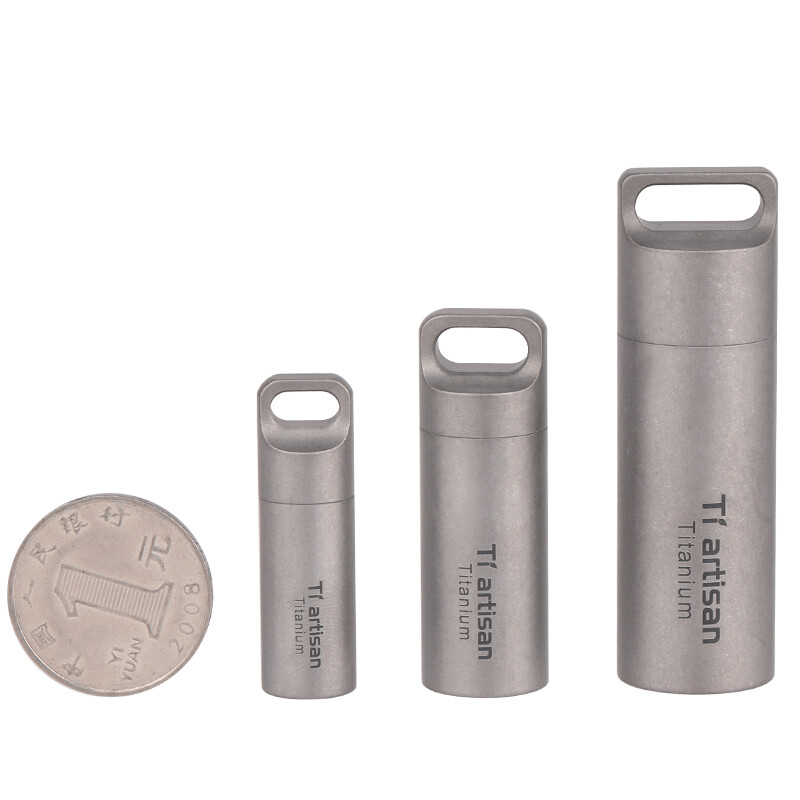 EDC Pure Titanium Pill Holder Waterproof Pill Container Case Box Organizer Gift
