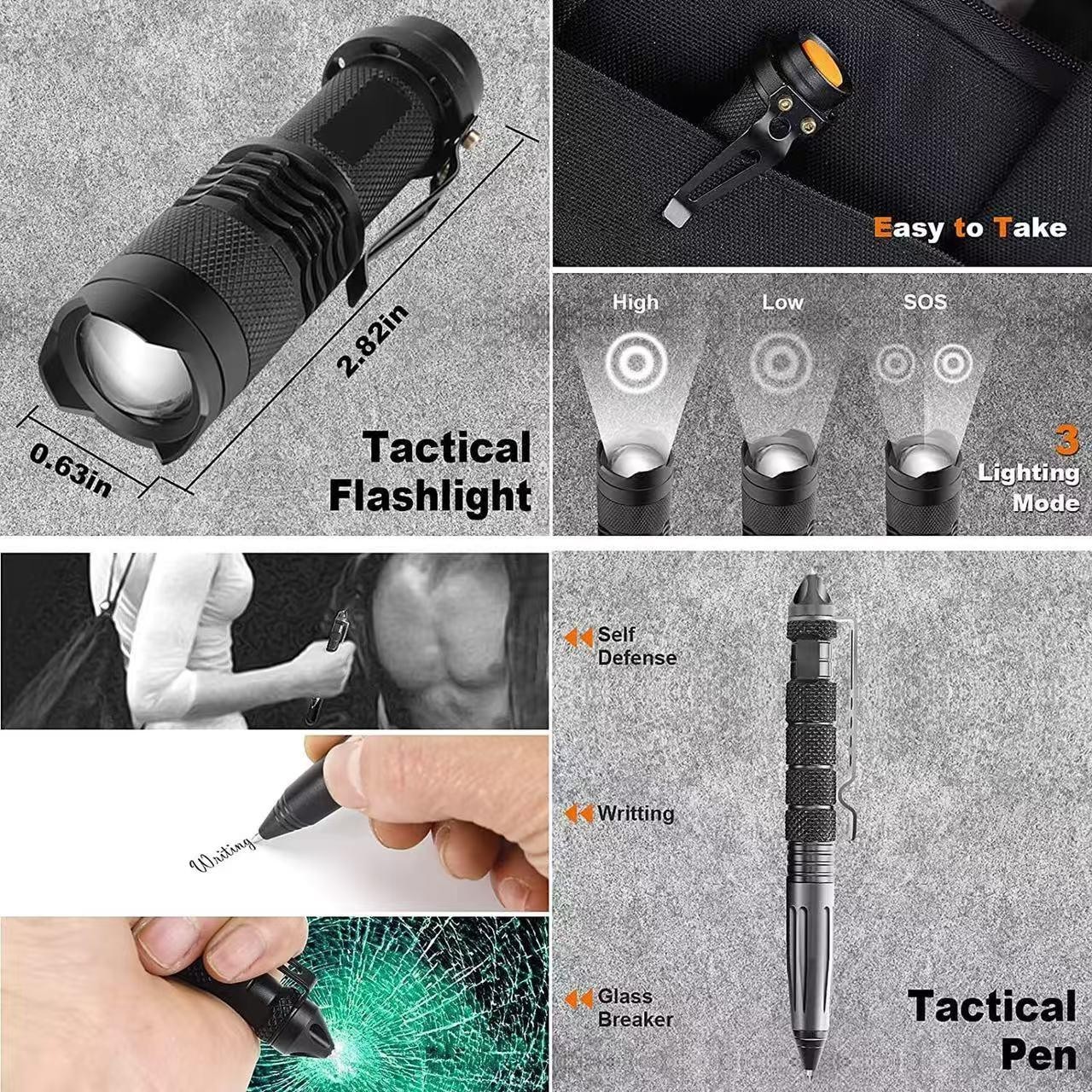 12-in-1 Survival Multi Tool Kit: Great Christmas & Birthday Gift Idea for Men,