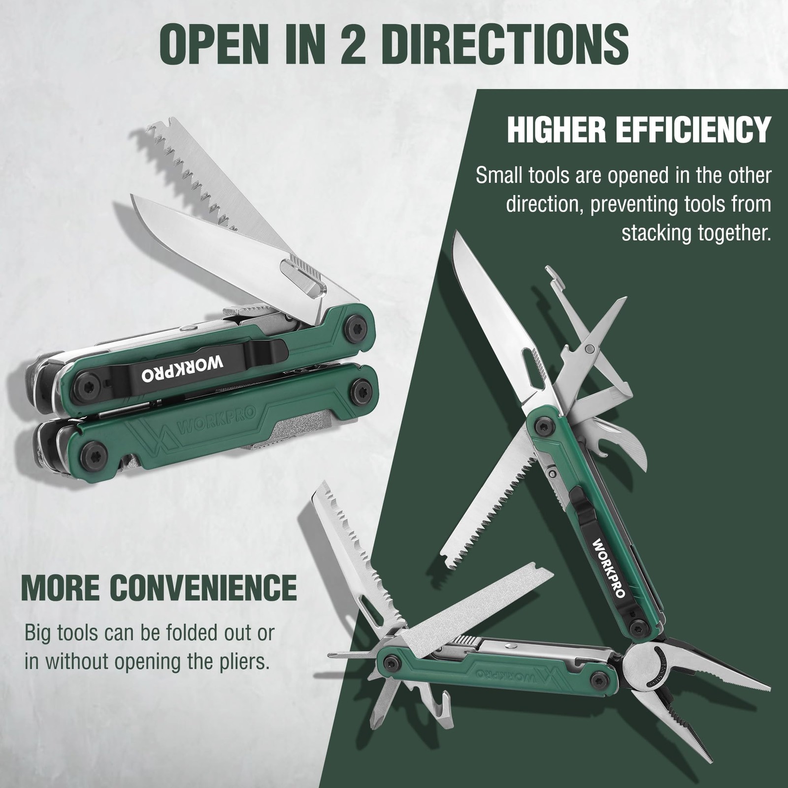 WORKPRO 18 in 1 Multi Tool Pliers Gifts for Men Stainless Steel EDC Multitool
