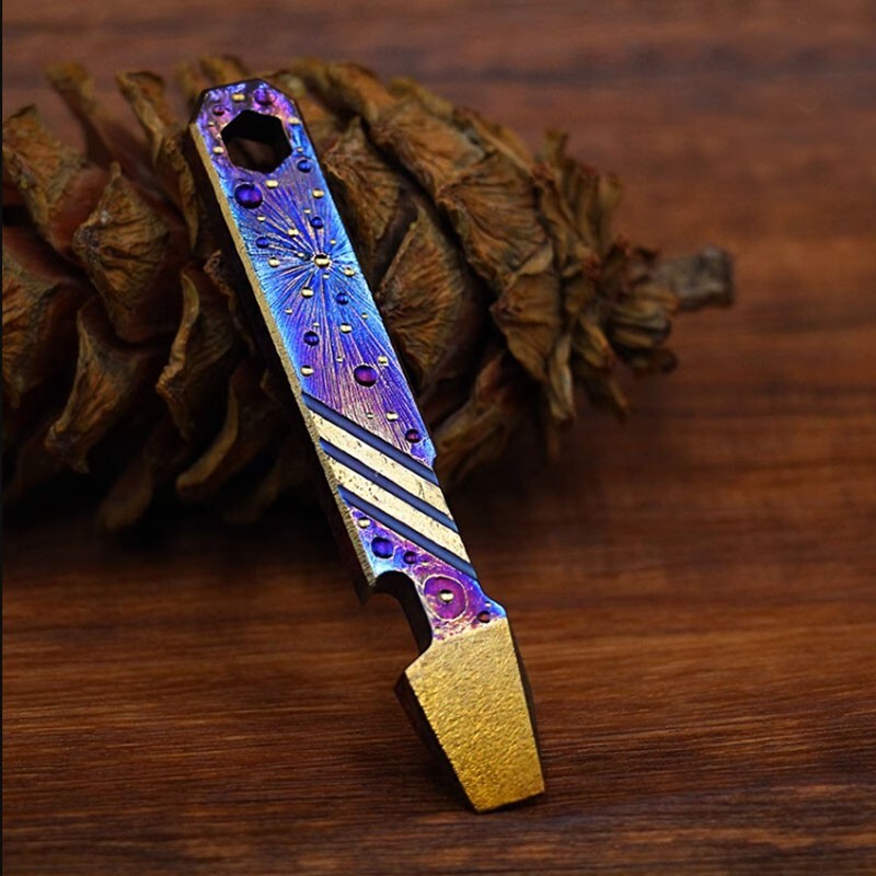 Titanium Alloy Meteorite Pry Bar Crowbar Bottle opener Wrench Outdoor EDC Tool