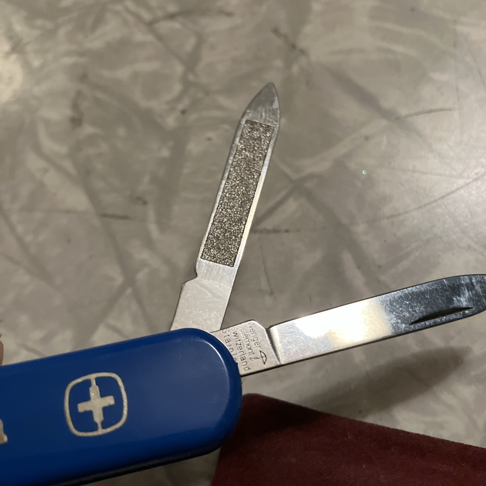 Wenger Swiss Pocket Knife Blue LL Bean missing parts