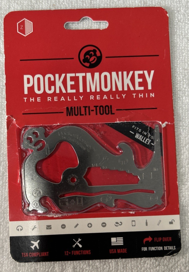 Pocket Monkey The Really Really Thin Multi Tool 12 Function Zootility USA MADE!