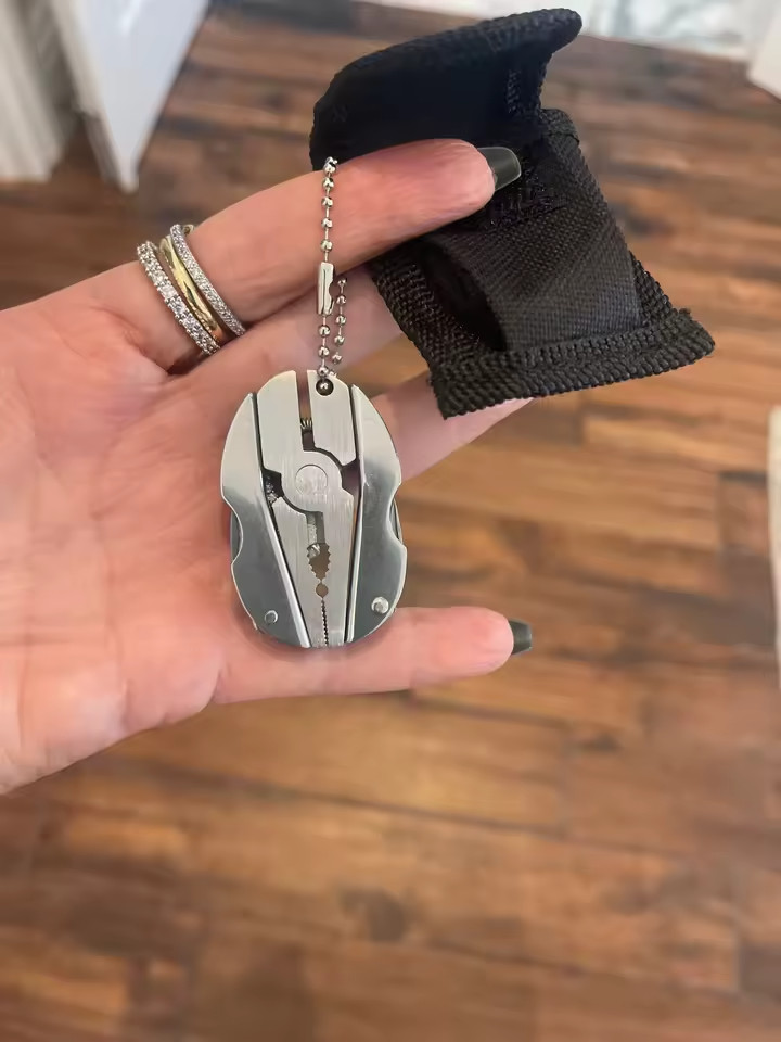 Portable Stainless Steel Multi-Tool Pliers Knife Keychain Screwdrive Outdoor Use