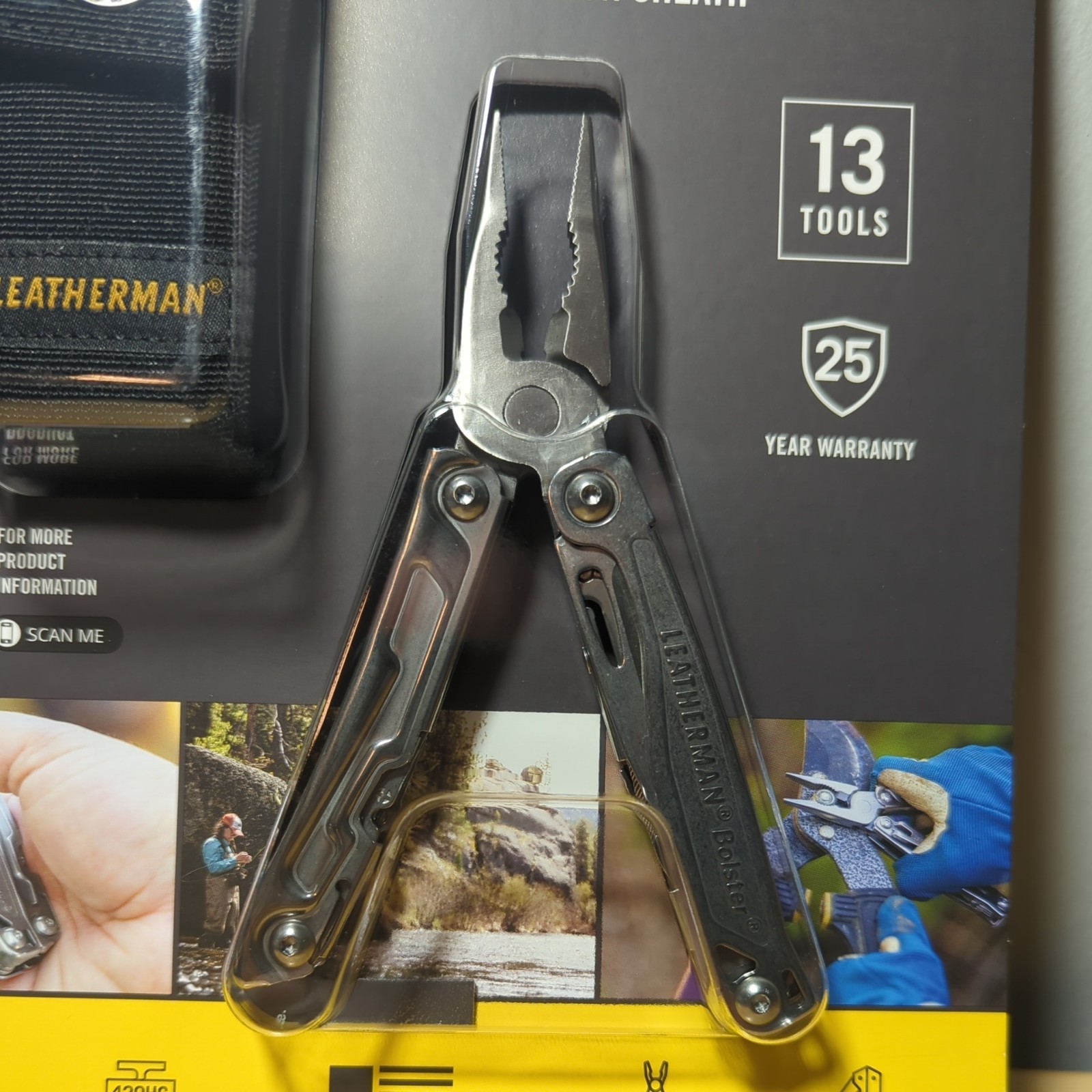 Leatherman Bolster Multipurpose Tool with Nylon Sheath, Stainless, 13 Tools NIP