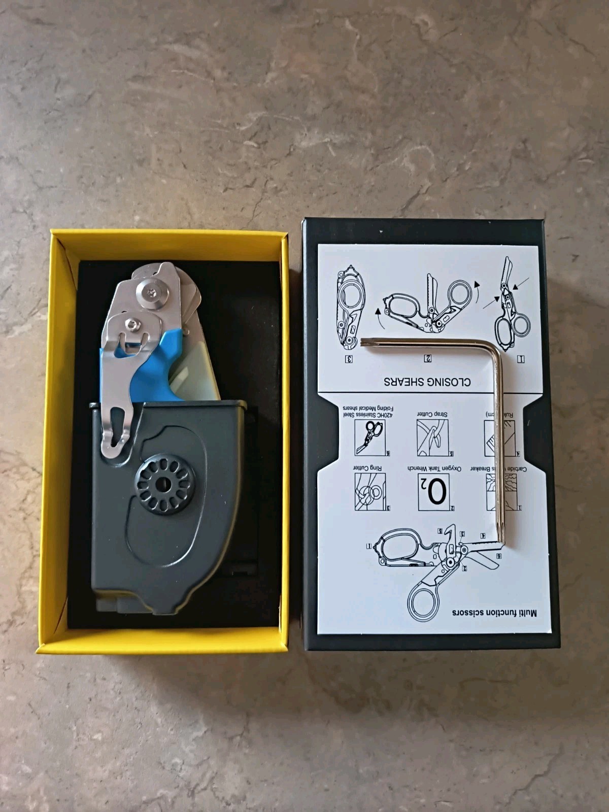 6 In 1 Trauma Shears Multi Tool Compared To Raptor Blue /Gray Carry Case