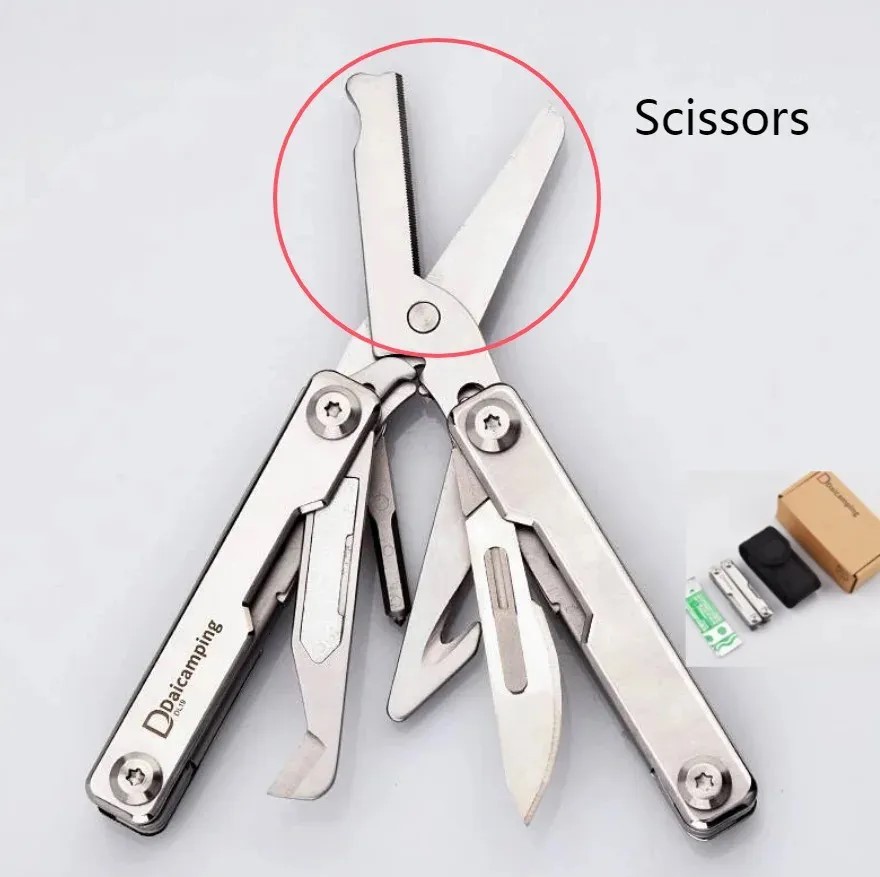 Daicamping DL19/DL19P Multi Tool Folding Pocket Knife Sheath Scissors Pliers