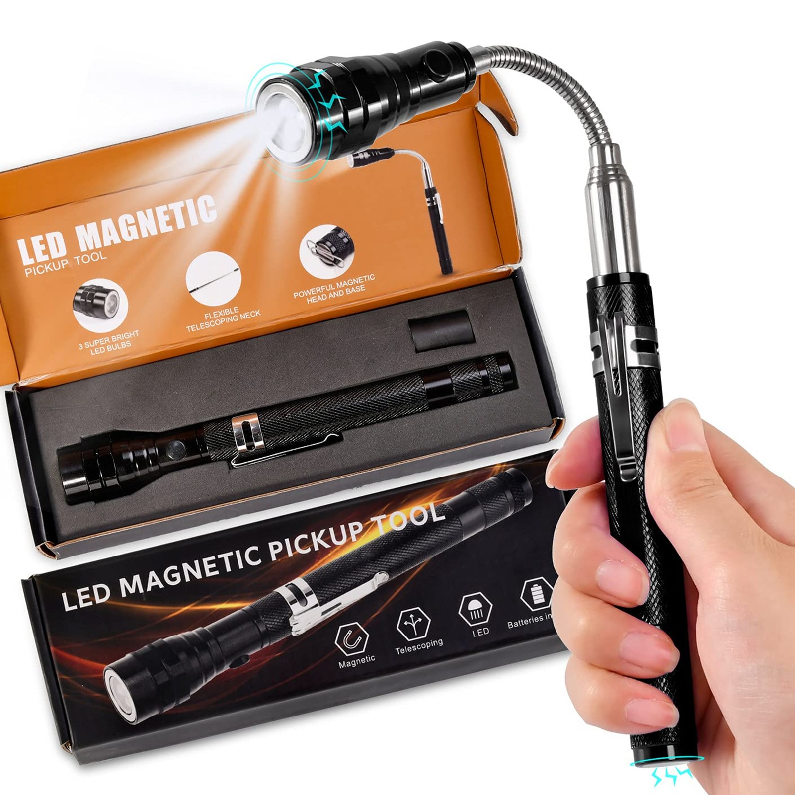 Magnetic Flashlight Fathers Day Dad Gifts for Men, Stocking Stuffers for Men Adu