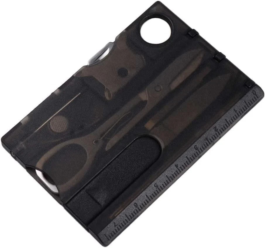 12-in-1 EDC Multitool Survival Card with Knife Scissors Screwdriver Ultra Thin