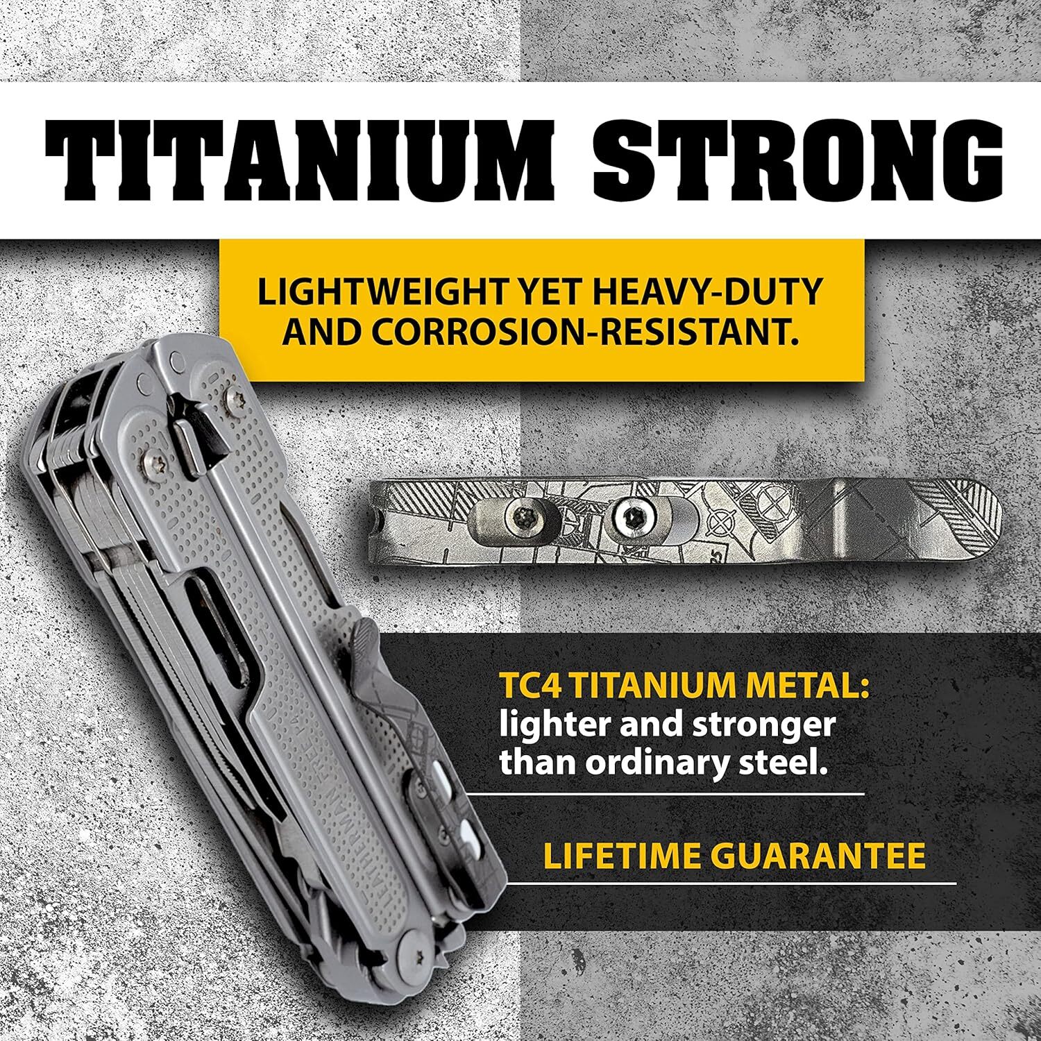 Titanium Pocket Clip. Made for Leatherman Free (P2, P4, T2 & T4) Curl & Bond. TC