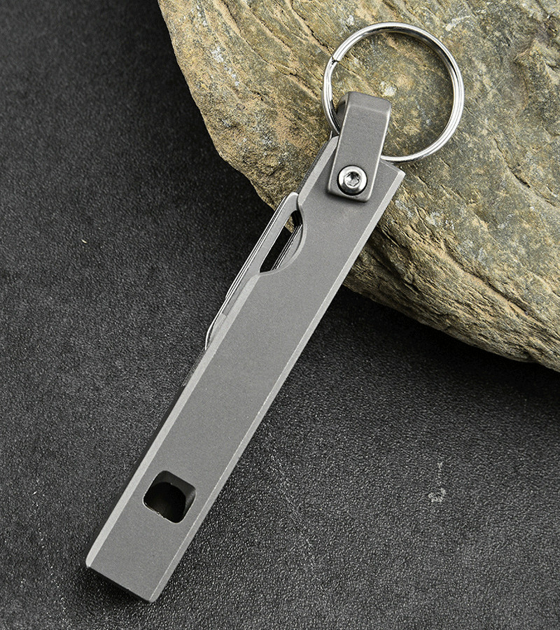 5-in-1 Pocket Safety Whistle Multi Purpose tool Outdoor Camping Folding Blade