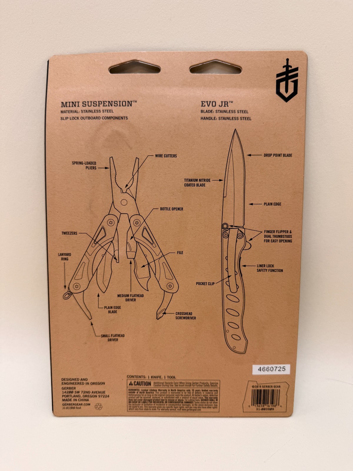 NEW/SEALED Gerber Mini Suspension Multi-Tool and EVO Jr. Folding Knife Combo Set