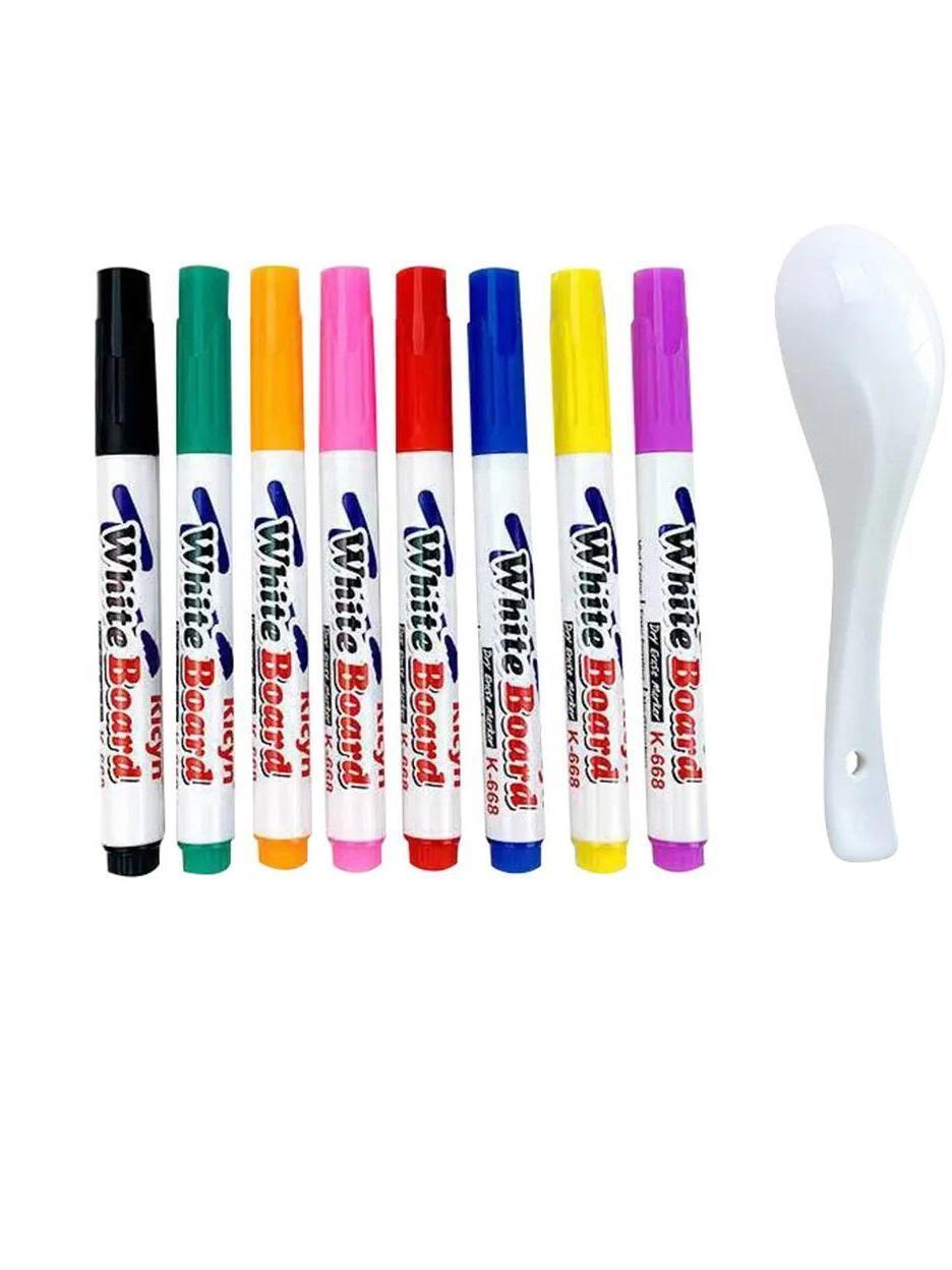 Water Floating Pens with Spoon, Magical Ink Art Set for Kids, Graffiti Drawing C