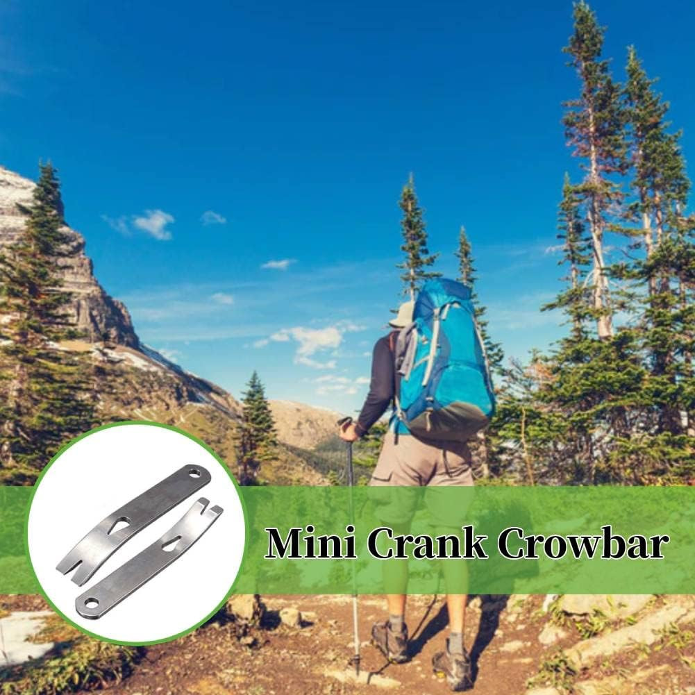 2Pcs Stainless Steel Pocket Bar, EDC Gear Mini 3Inch Crank Crowbar, Pocket Pry B