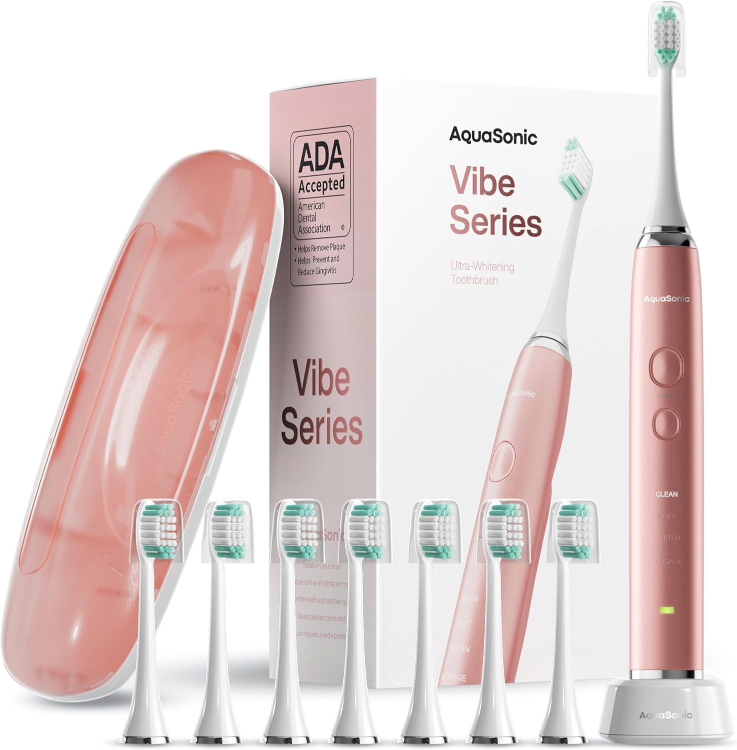 Aquasonic Vibe Series Ultra-Whitening Toothbrush – ADA Accepted Electric Tooth