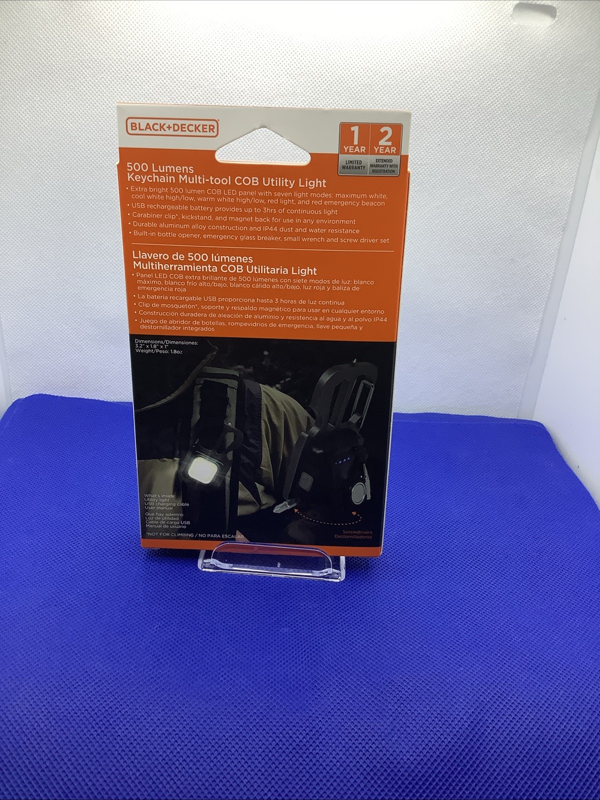 New BLACK+DECKER COB Clip-On Utility LED Work Light, Multi Tool w/ Bottle Opener