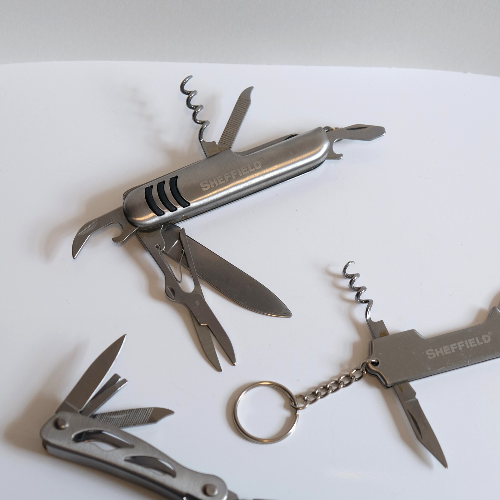 Sheffield Multi-Tool Pocket Knife Holster Bottle Opener Cocktail Knife Corkscrew