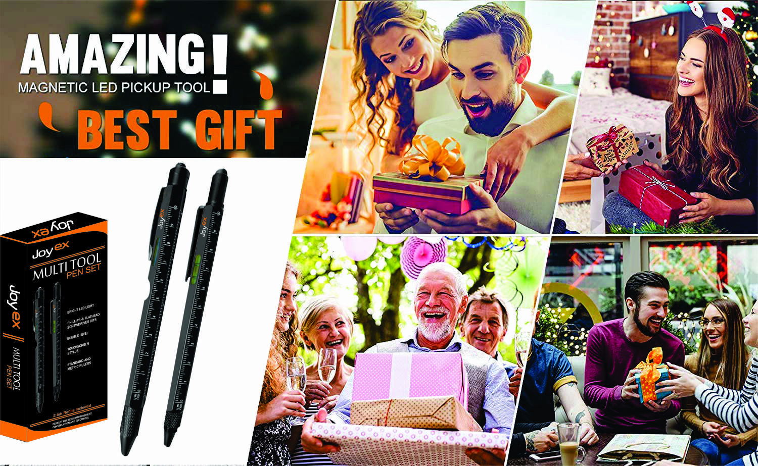 Multitool Pen Set Gift for Men, Gift for Dad, Pen with LED Light, Touchscreen