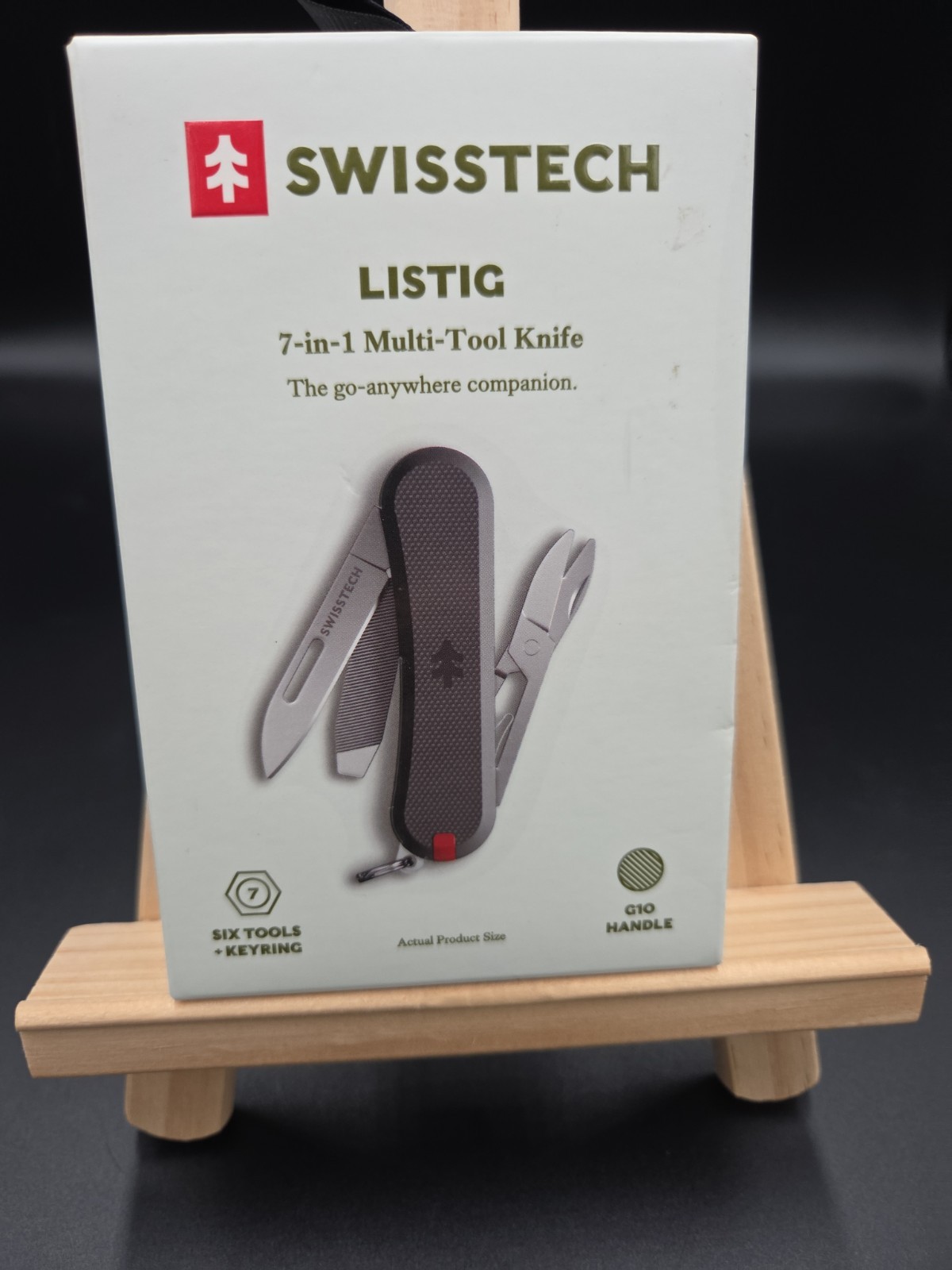 Swiss Tech Listig 7-in-1 Folding Multi-Tool, Compact Single Edge Pocket Knife