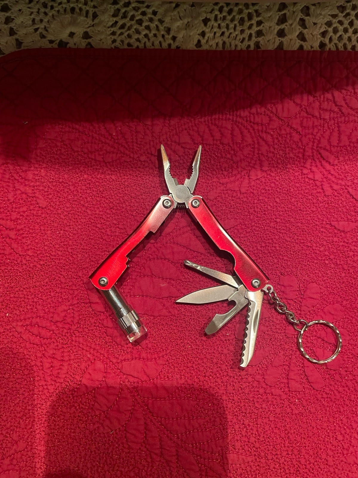 Pocket Multi Tool in Stainless Steel with Key Ring and Carrying Case, Lot of 3