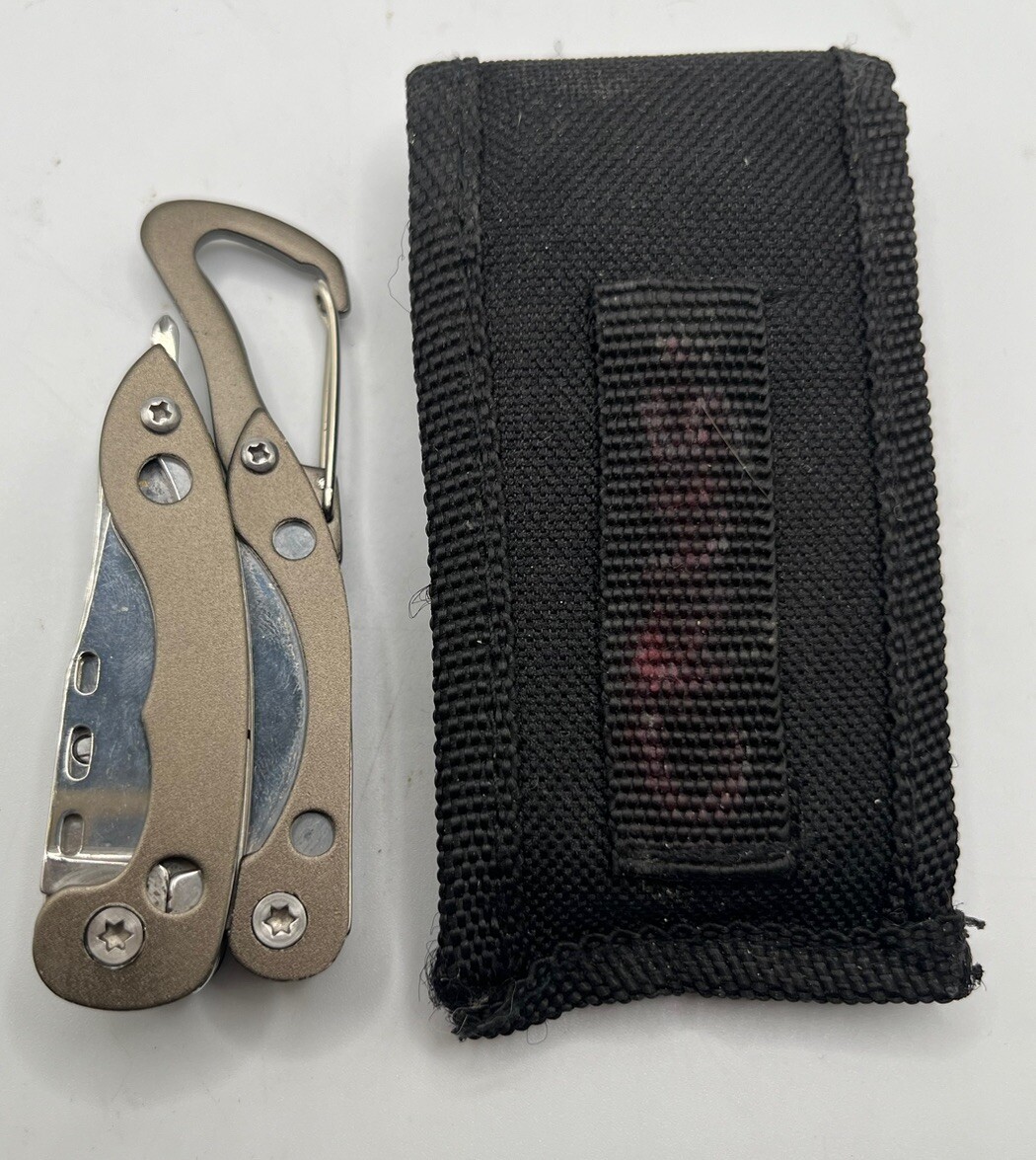 Hoffman Richter Mini Multitool Silver and Grey two Blades, Pliers 5 tools