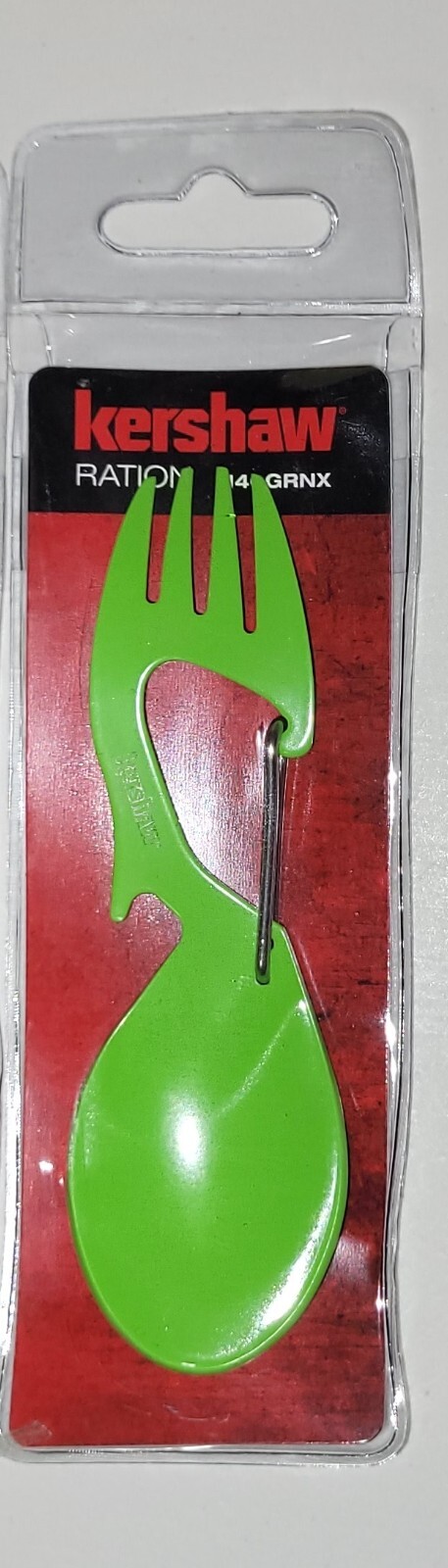 2 Kershaw Ration Multi Tool Spork Spoon Fork Carabiner & Bottle Open 1140 Green