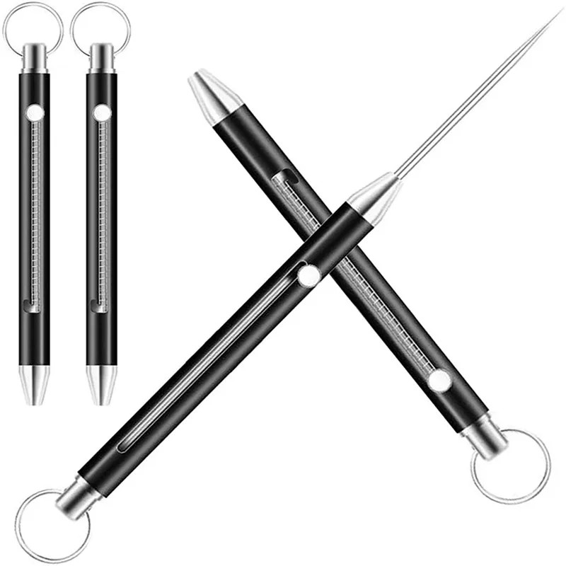 1PC Titanium Alloy EDC Retractable Multi-Tool Keychain – Includes Toothpick.
