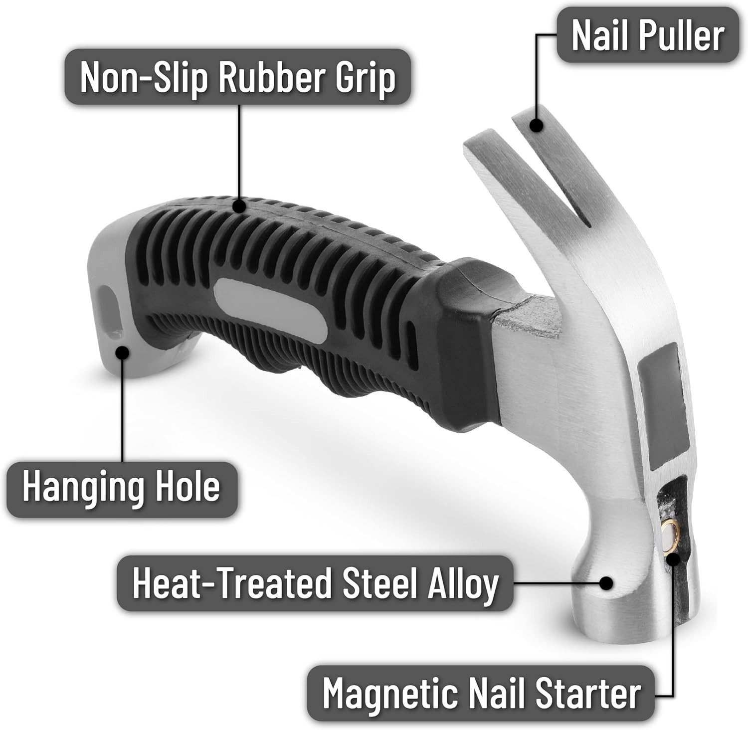 Durable 8oz Stubby Hammer with Magnetic Starter – Ideal for Precise DIY Projects