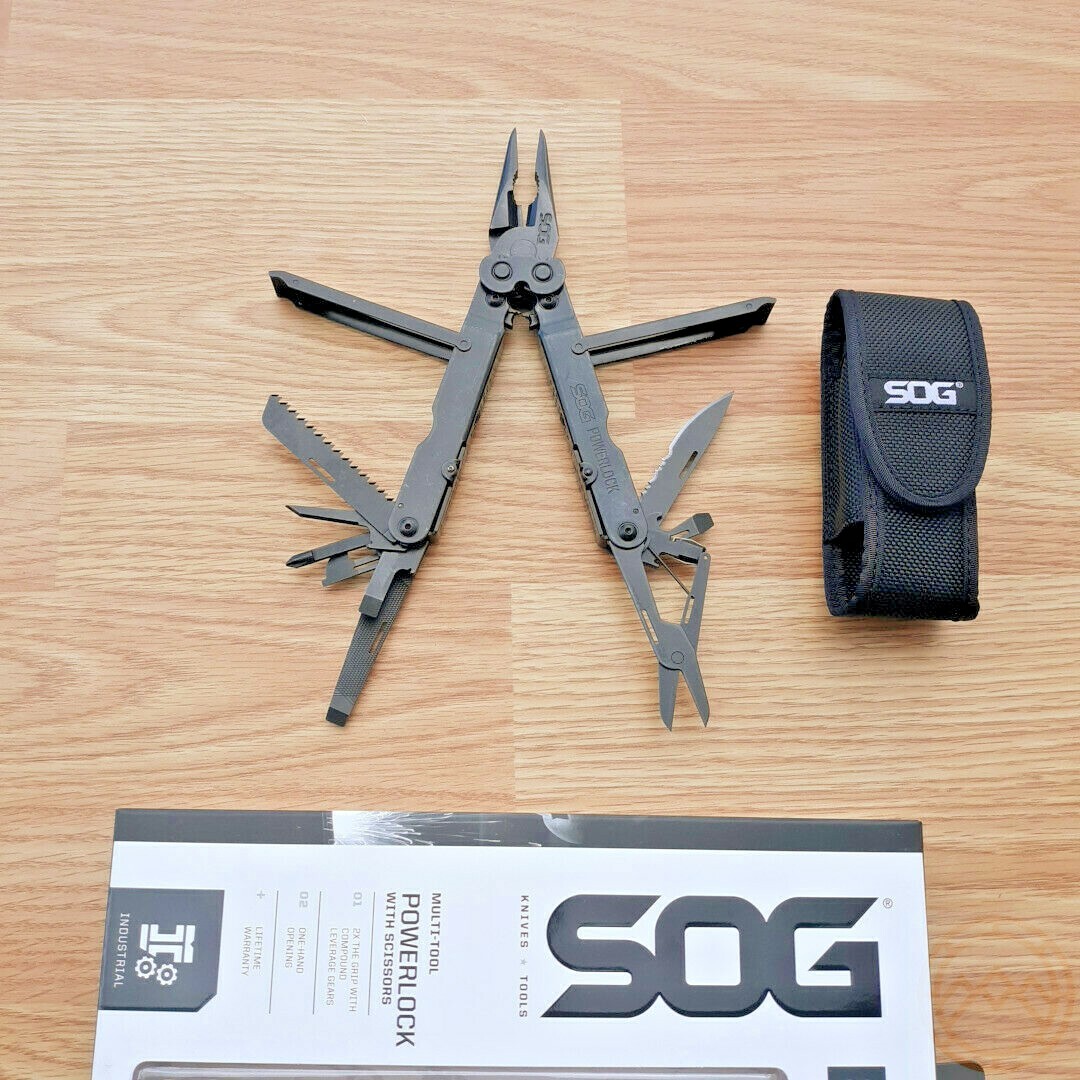 SOG Powerlock Eod Black Oxide Comfortable Pliers Screwdrivers Crimpers Openers