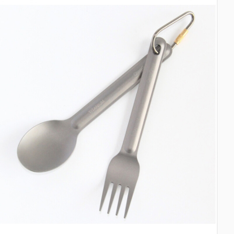 EDC Pure Titanium Tableware Spoon Fork Portable Camping Outdoor Multi Tools
