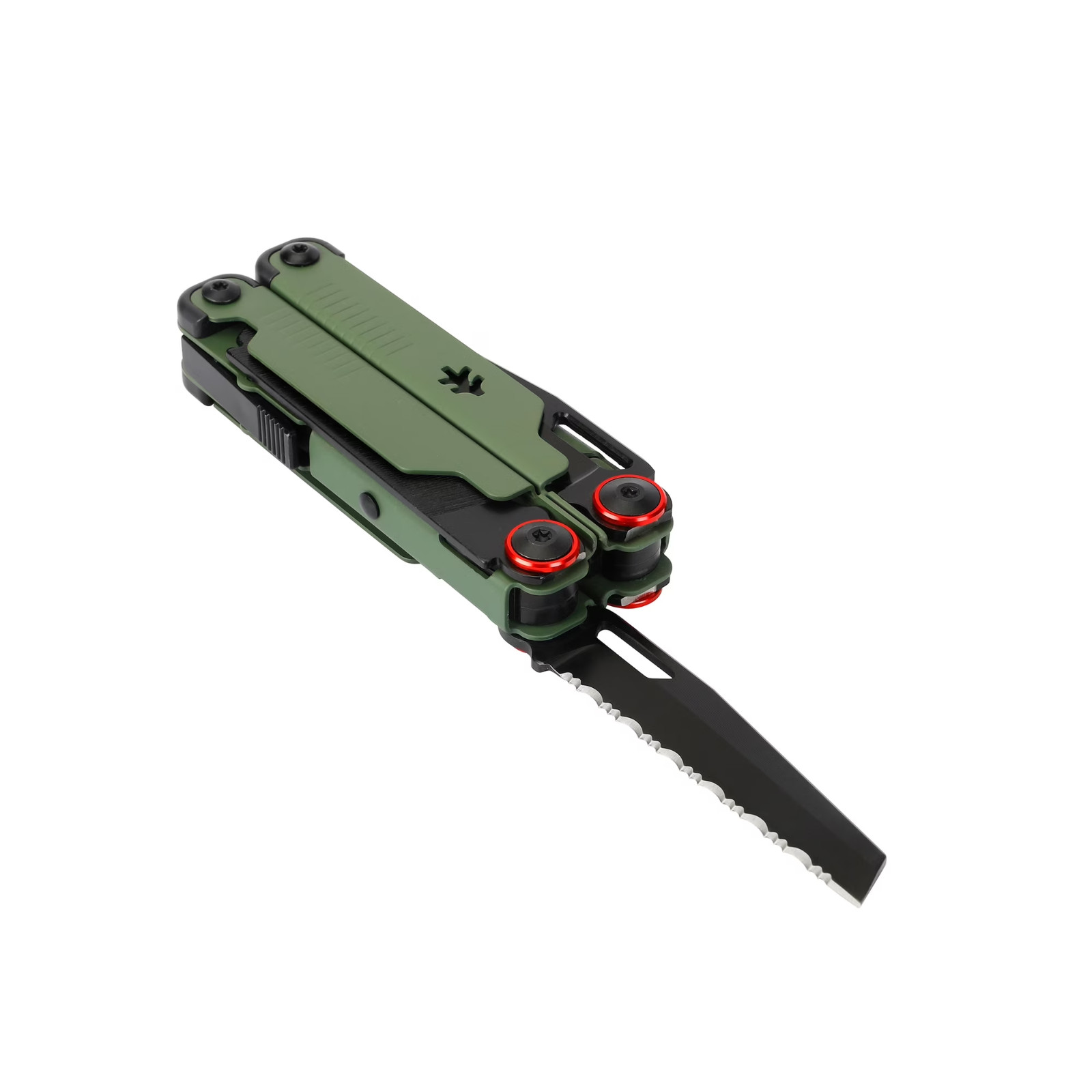 Swiss Tech 17 in 1 Multitool Knife with AUS 8 Steel Blade Scissors and Saw, FDE