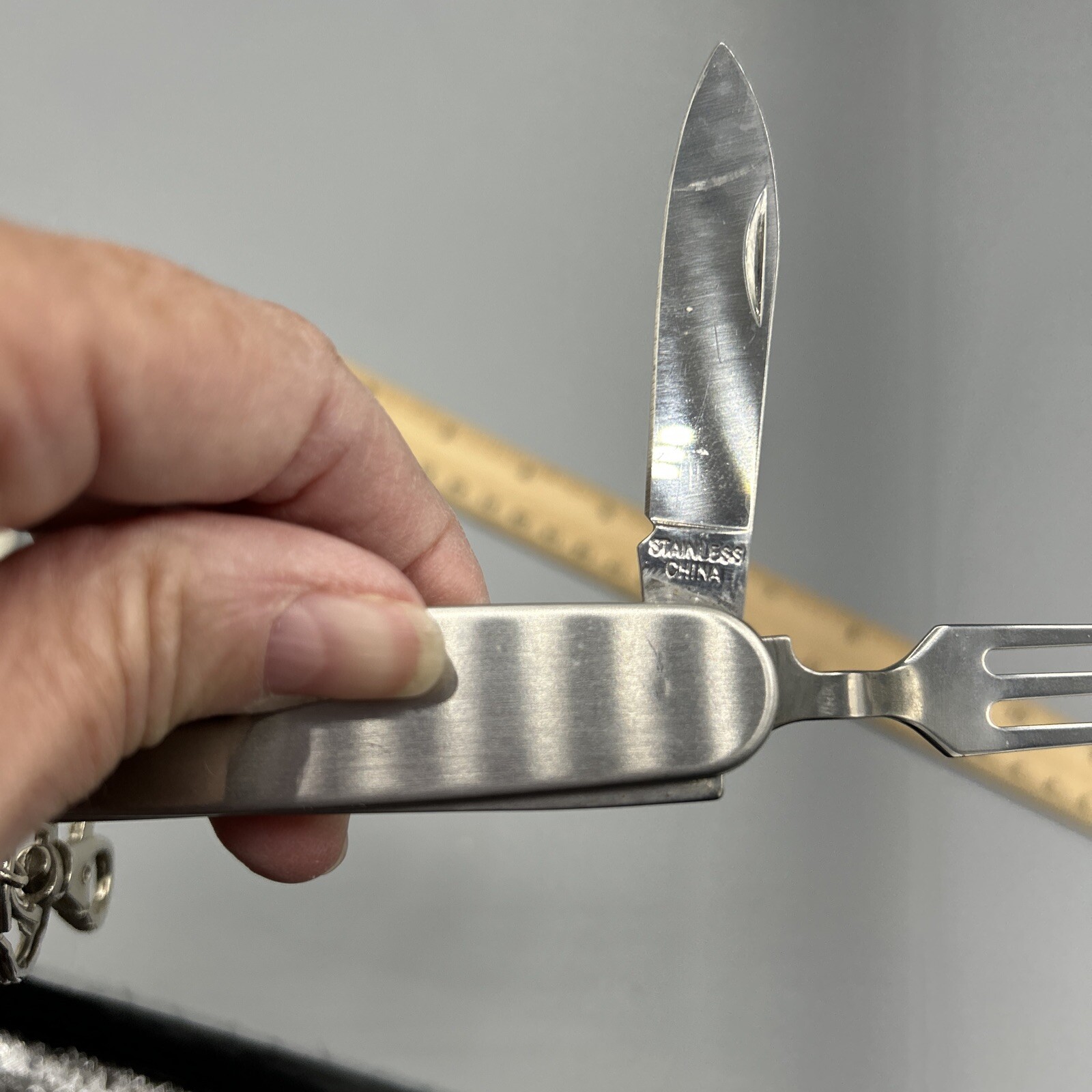 Camping Eating Utensil Set Folding Emergency Cutlery Knife Fork Spoon Kit