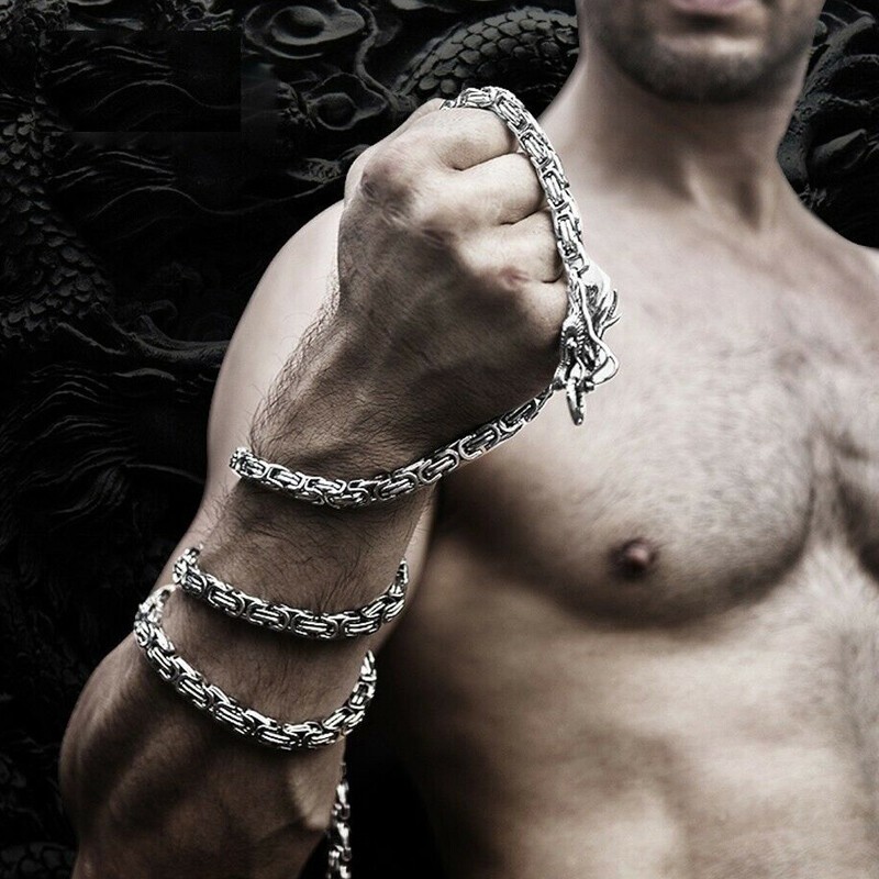 Hot Mens Tactical Bracelet Titanium Steel Defense Survival Necklace Edc Chain