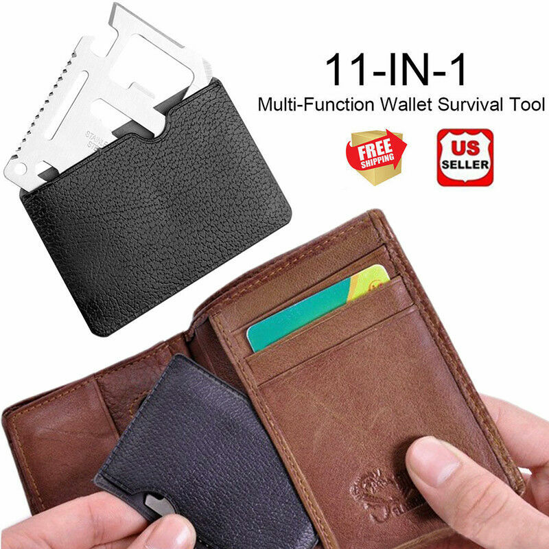 SELF-DEFENSE credit card EMERGENCY survival tactical 11 IN 1 MULTI tool/KNIFE🔥