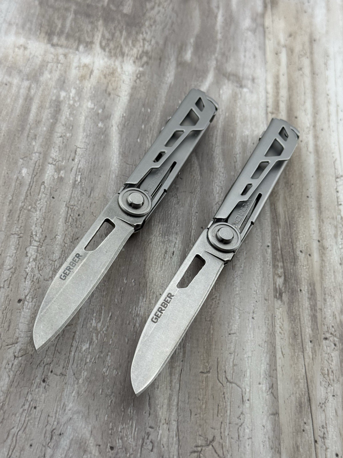 Lot of 2 Gerber Armbar Cork Gold Multi-Tool Knives