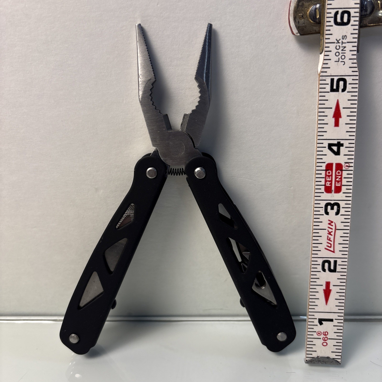 Black Skeleton Handle Multitool Pliers Pocket Knife Folding Tool Set EDC