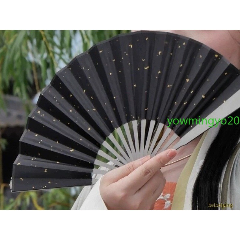 6” Titanium Alloy Folding Fan Martial Arts Portable Carving Kung Fu Tai Ji NEW