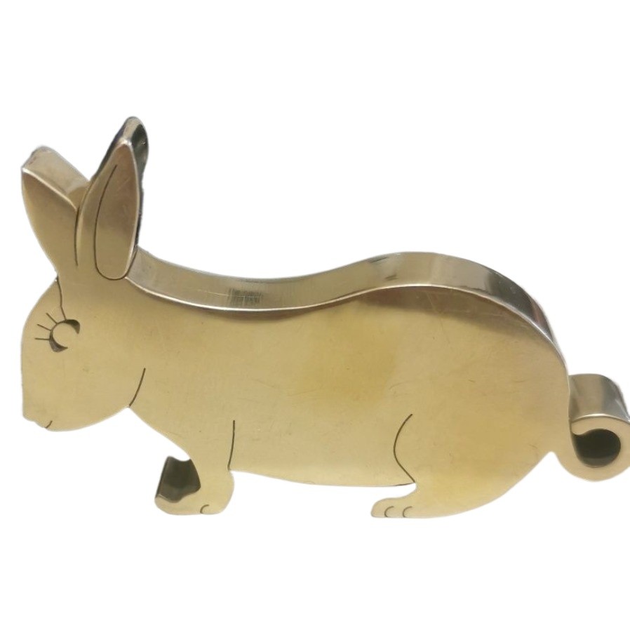 Brass Rabbit Craft Handmade Polished EDC Pocket Toy 6cm Solid copper Sculpture