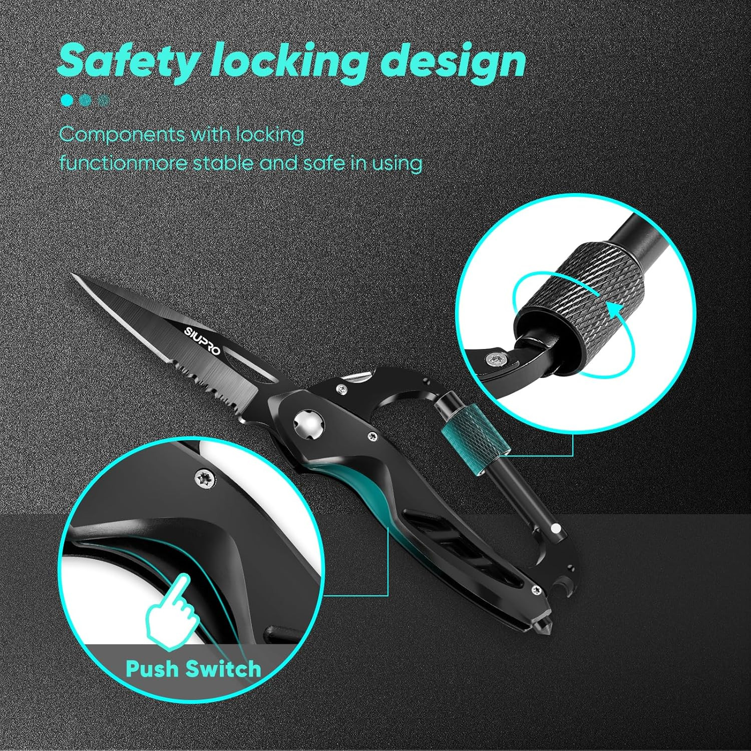 Multitool Carabiner Knife, Pocket Knife for Men with Bottle Opener, Window Break