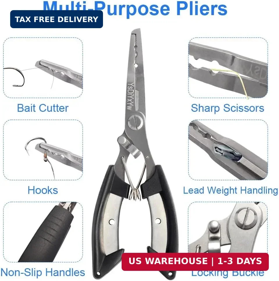 Fishing Pliers, 3rd Generation Multifunctional Stainless Steel Fish Pliers Hook