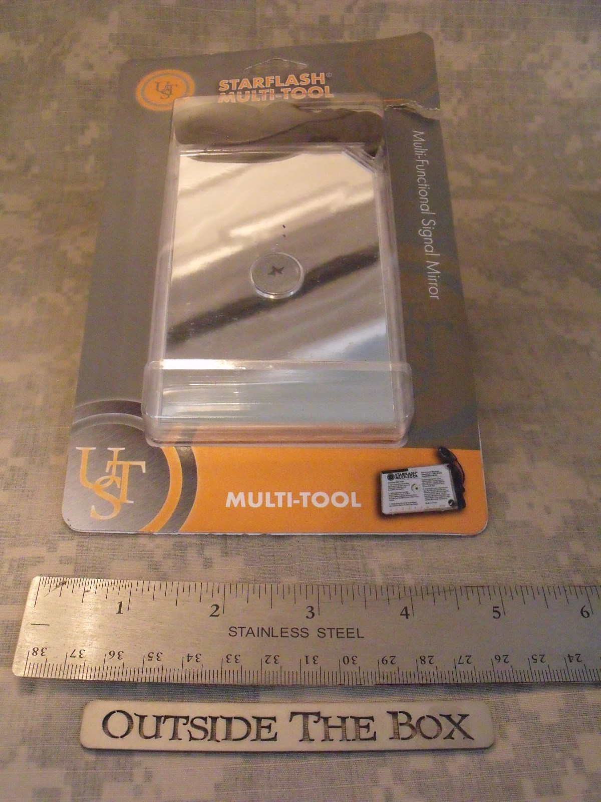 UST: StarFlash Multi-Tool – Mirror w/Ferro Rod, Compass, Whistle, Ruler and more