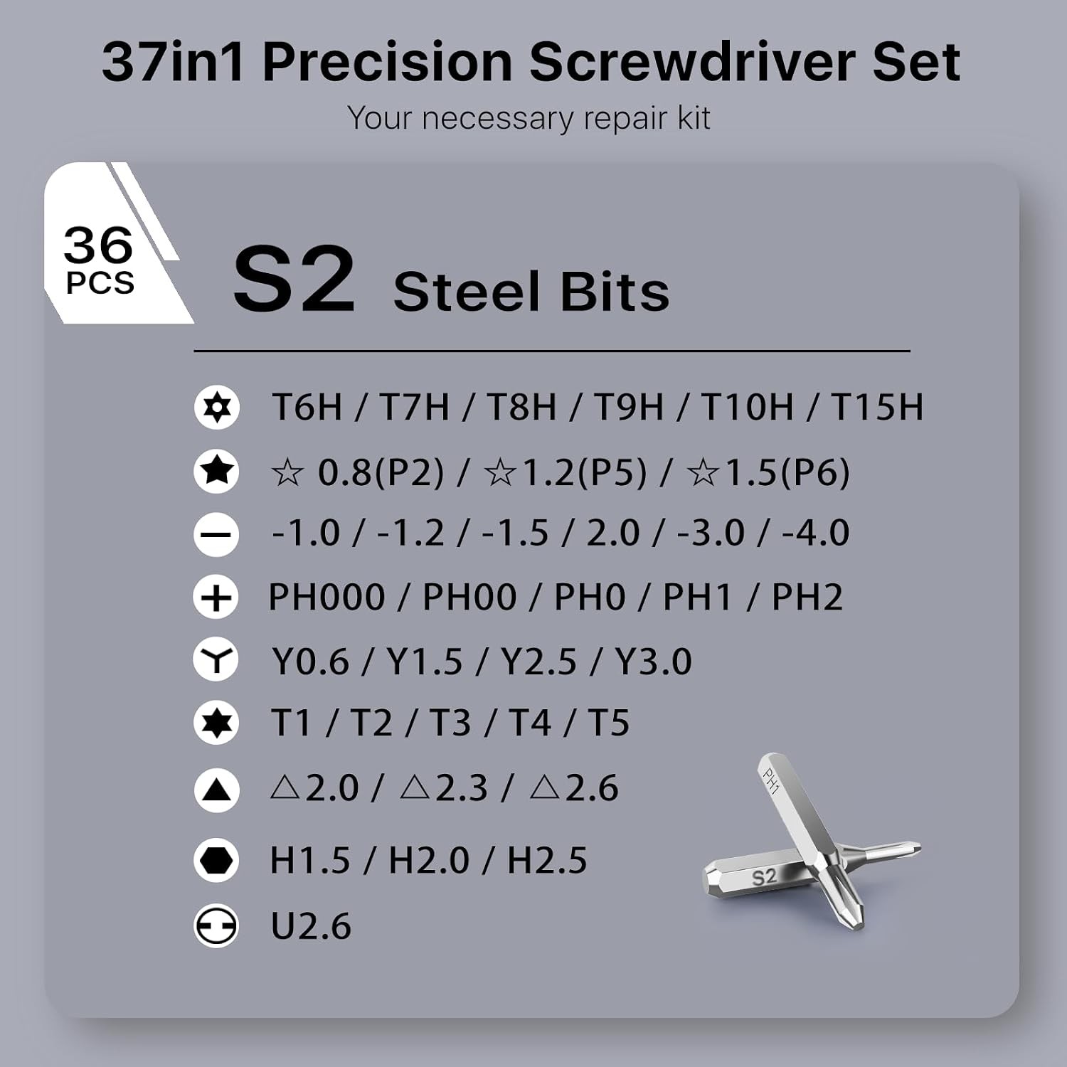 Stocking Stuffers for Men Adults Him, 37in1 Small Precision Screwdriver Set,