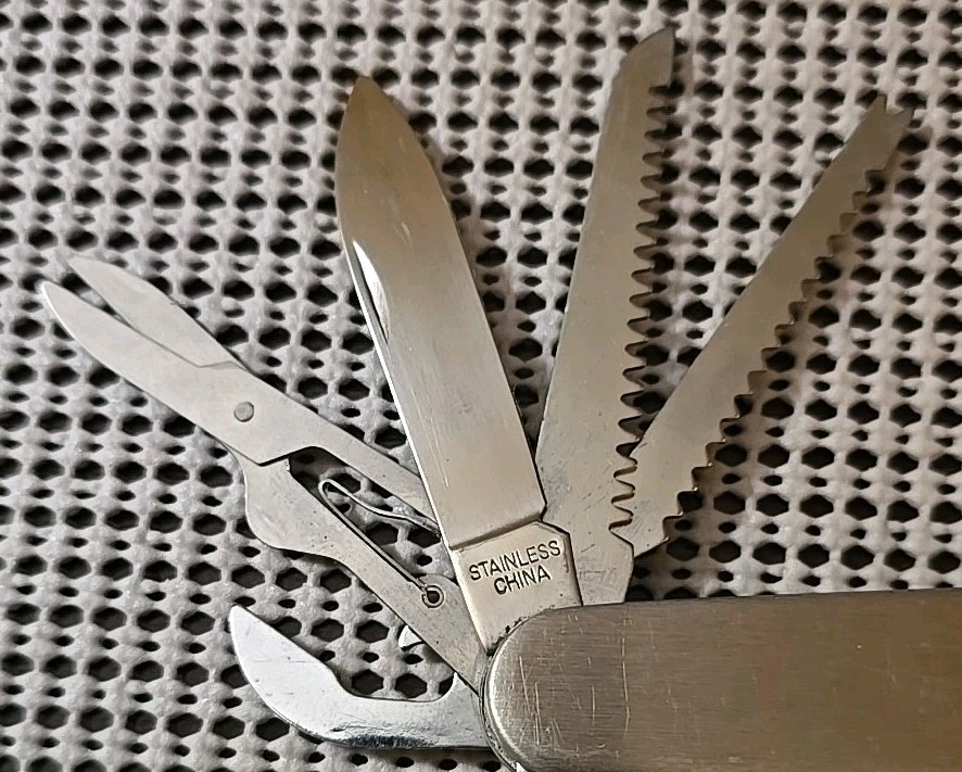 Vintage Stainless Steel 11 Tool Survival Pocket Knife