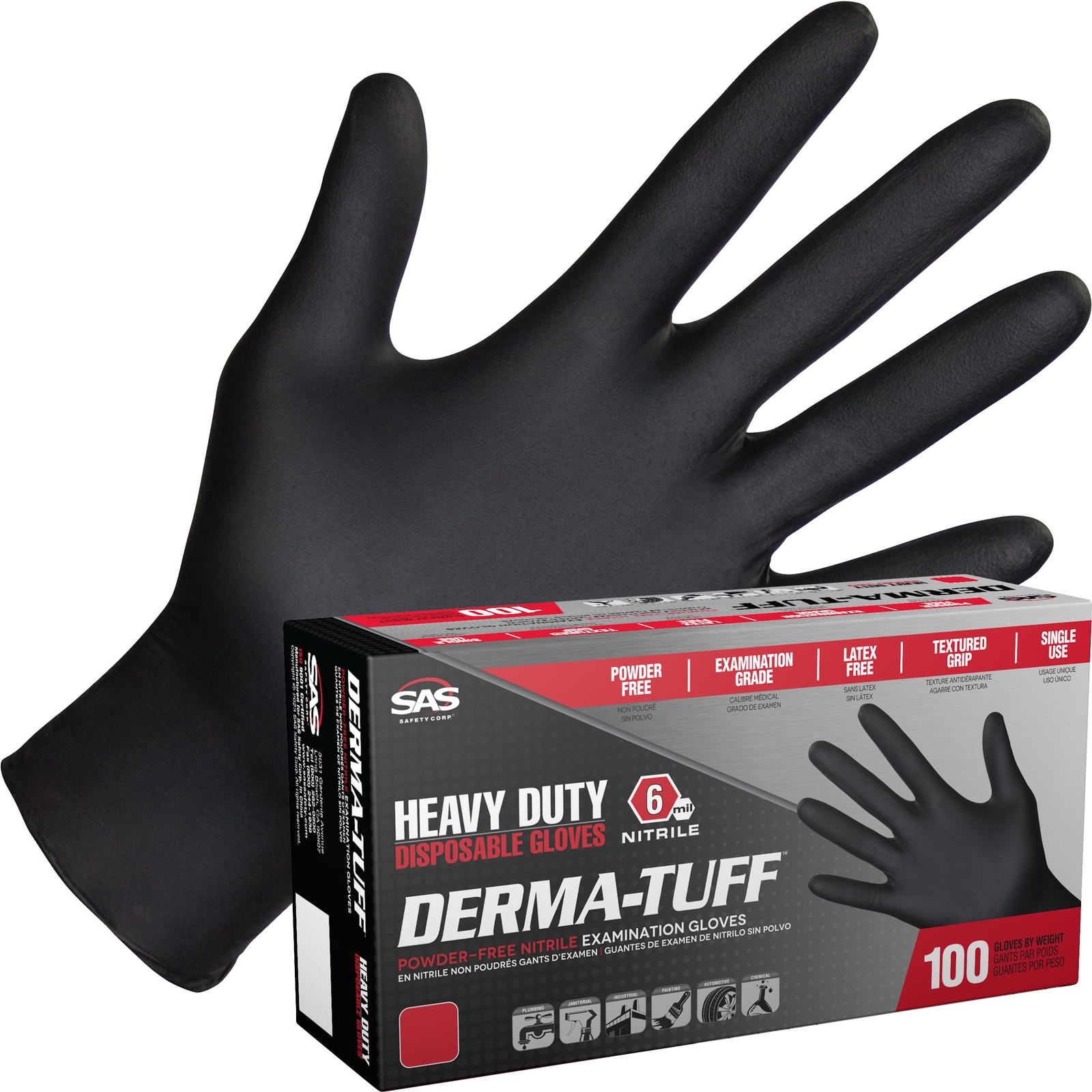 Dermatuff Powder Free Nitrile Disposable Gloves | 6 Mil Xl 100 Ct | Latex Free C