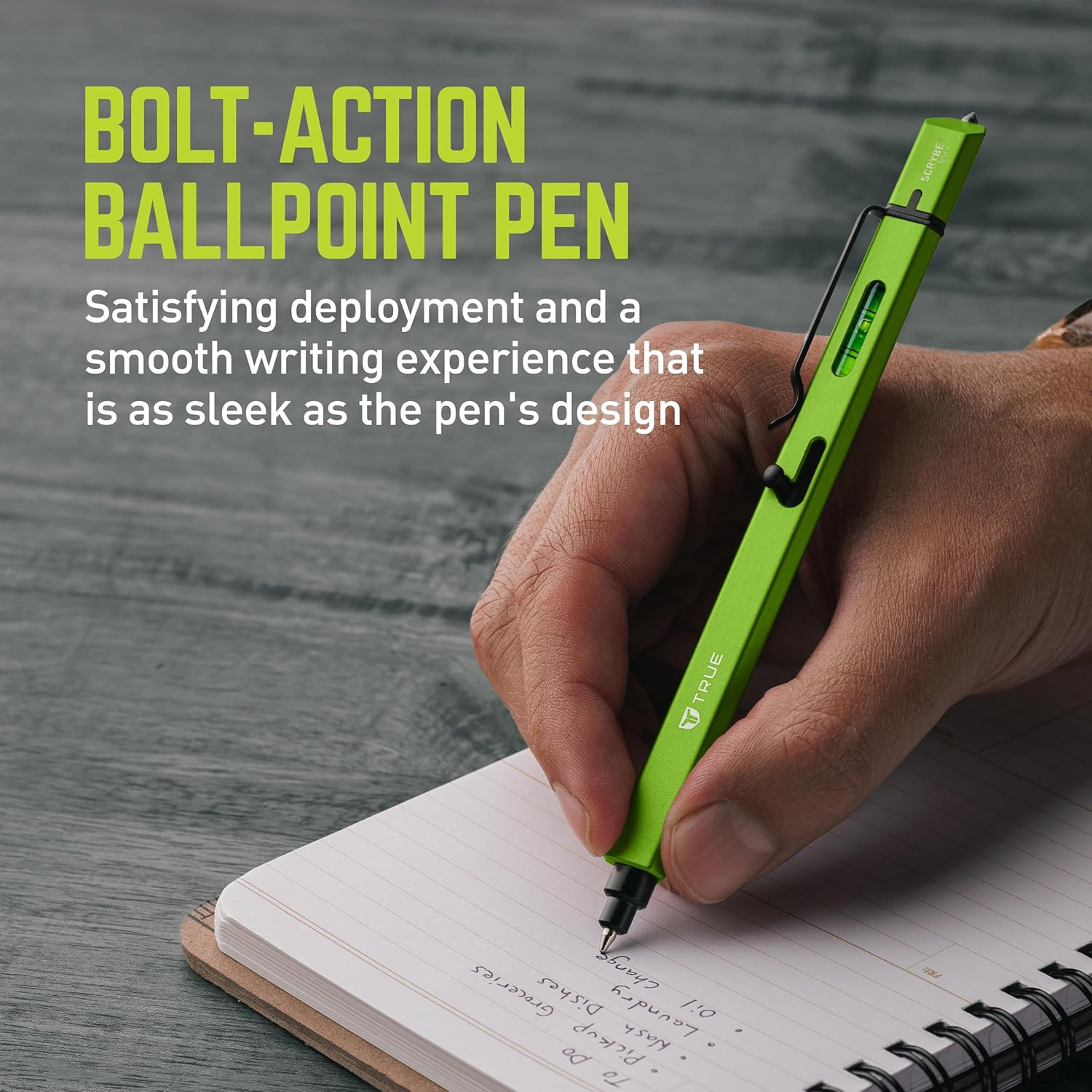 SCRYBE BOLT Multitool Pen | 8-In-1 Multitool with Ballpoint Pen, Bubble Level, 2