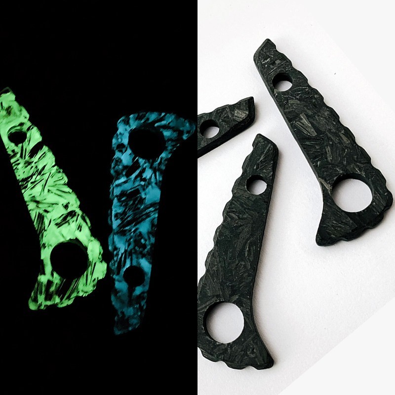 CNC Glow Carbon Fiber Backspacer for Spyderco PM2 – Luminous Night Sight Spacer