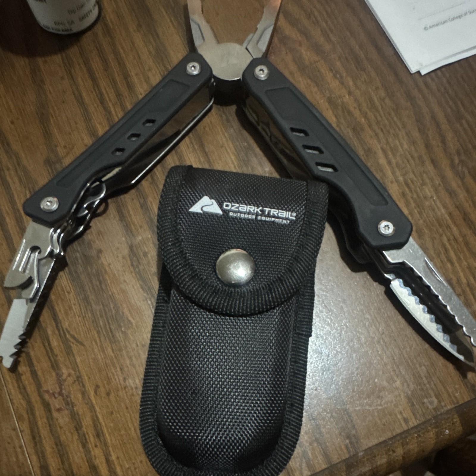 Ozark Trail Multi-Tool Black/Silver Stainless Steel w/ Sheath Plier Knife Saw