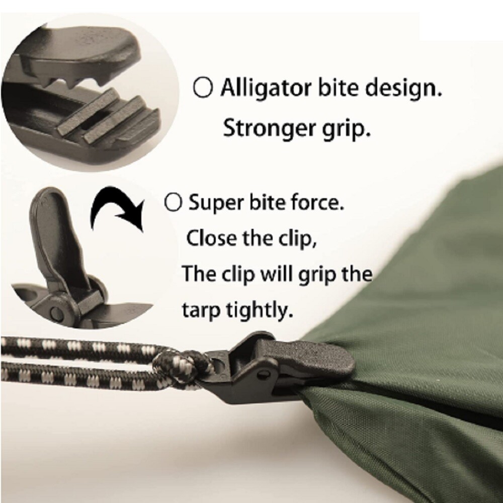 60xReusable Alligator Camping Tent Awning Tarp Clips Fixed Clamp Crocodile Clip