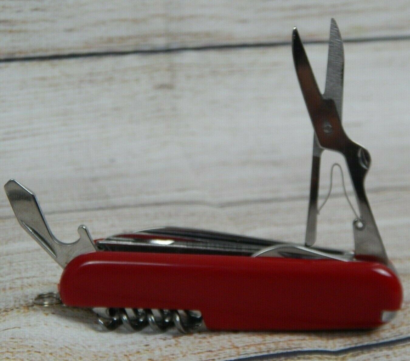 13 Function Multi Tool Survival Rescue Pocket Knife Camping Scout Stainless Red