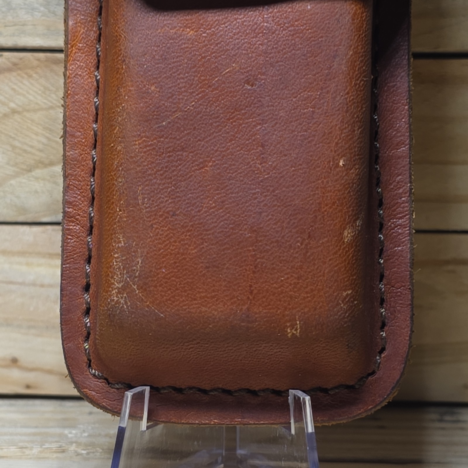 Vintage Schrade Brown Leather Belt Sheath Pouch w/ Snap Closure for Tool Carry